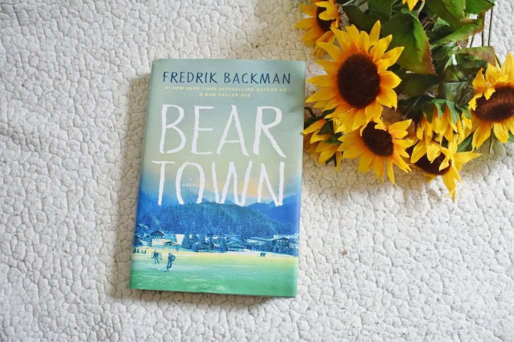 Bear Town book and sunflowers