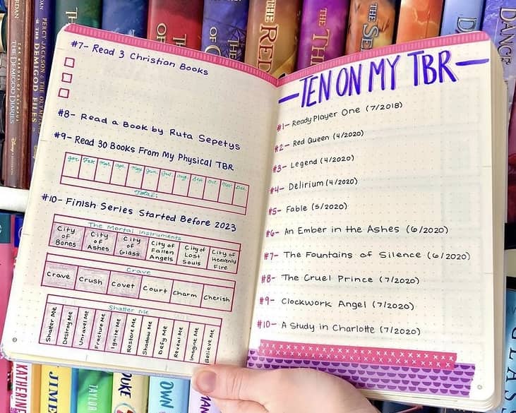 ten on my tbr journal page